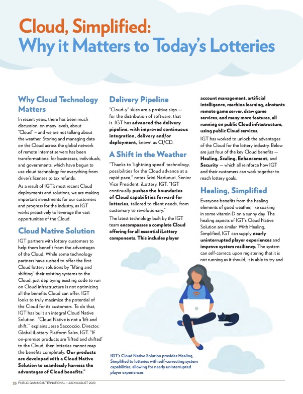 Public Gaming International Magazine article: Cloud Simplified: Why it Matters to Today's Lotteries