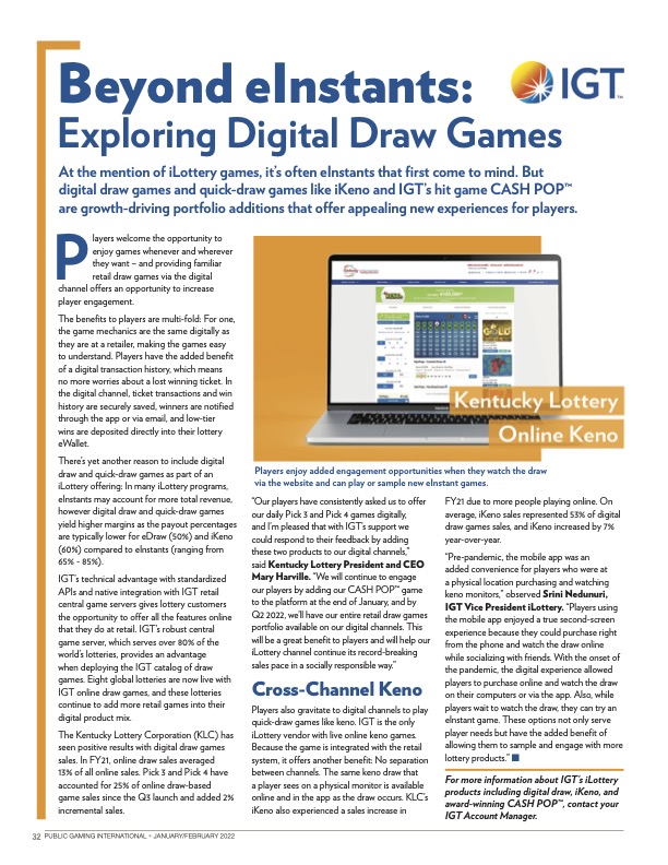 Public Gaming International Magazine article: Beyond eInstants: Exploring Digital Draw Games
