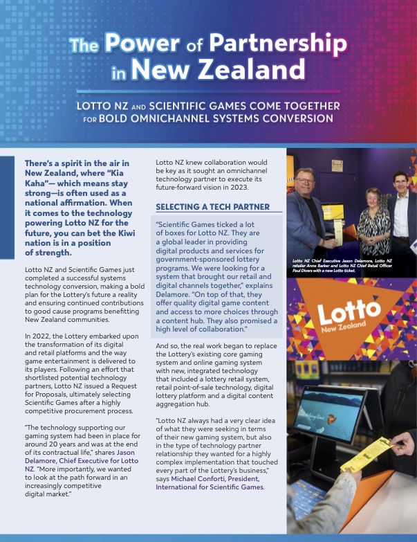 Public Gaming International Magazine article: The Power of Partnership in New Zealand