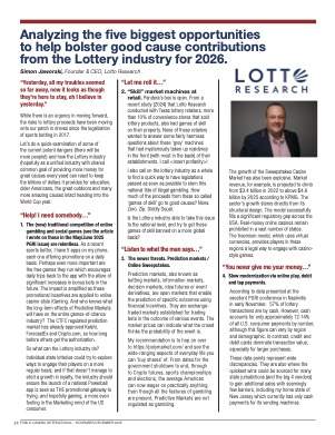 Public Gaming International Magazine interview or guest article: Analyzing the five biggest opportunities to help bolster good cause contributions from the Lottery industry for 2026.