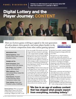 Public Gaming International Magazine interview or guest article: Digital Lottery and the Player Journey: CONTENT
