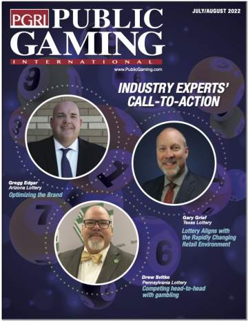 Public Gaming International Magazine cover: July/August 2022