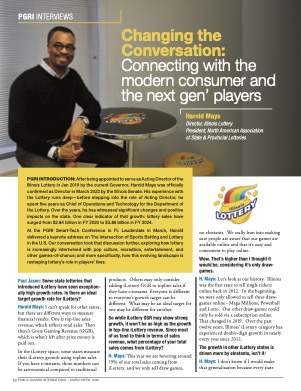Public Gaming International Magazine interview or guest article: Changing the Conversation: Connecting with the modern consumer and the next gen’ players